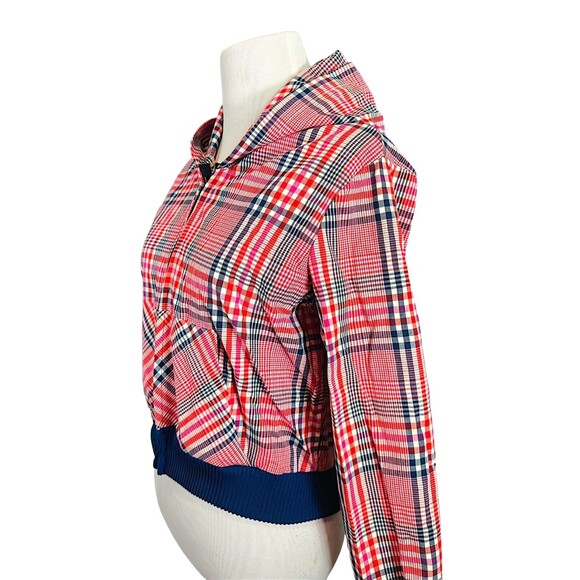 Vintage Cropped Plaid Hooded Lightweight Jacket - Picture 12 of 16